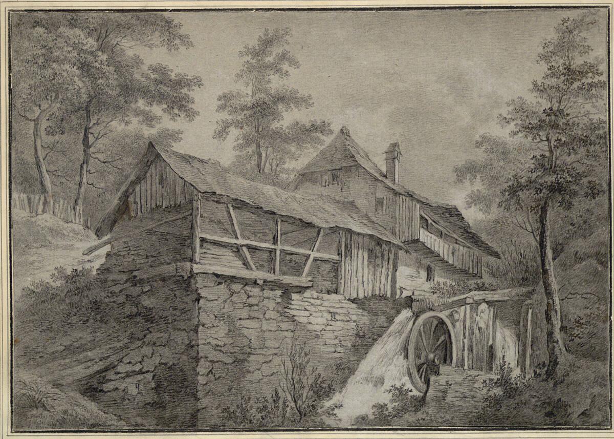 Franz Schütz, Wassermühle zwischen Bäumen, Inv. Nr.: 4782
