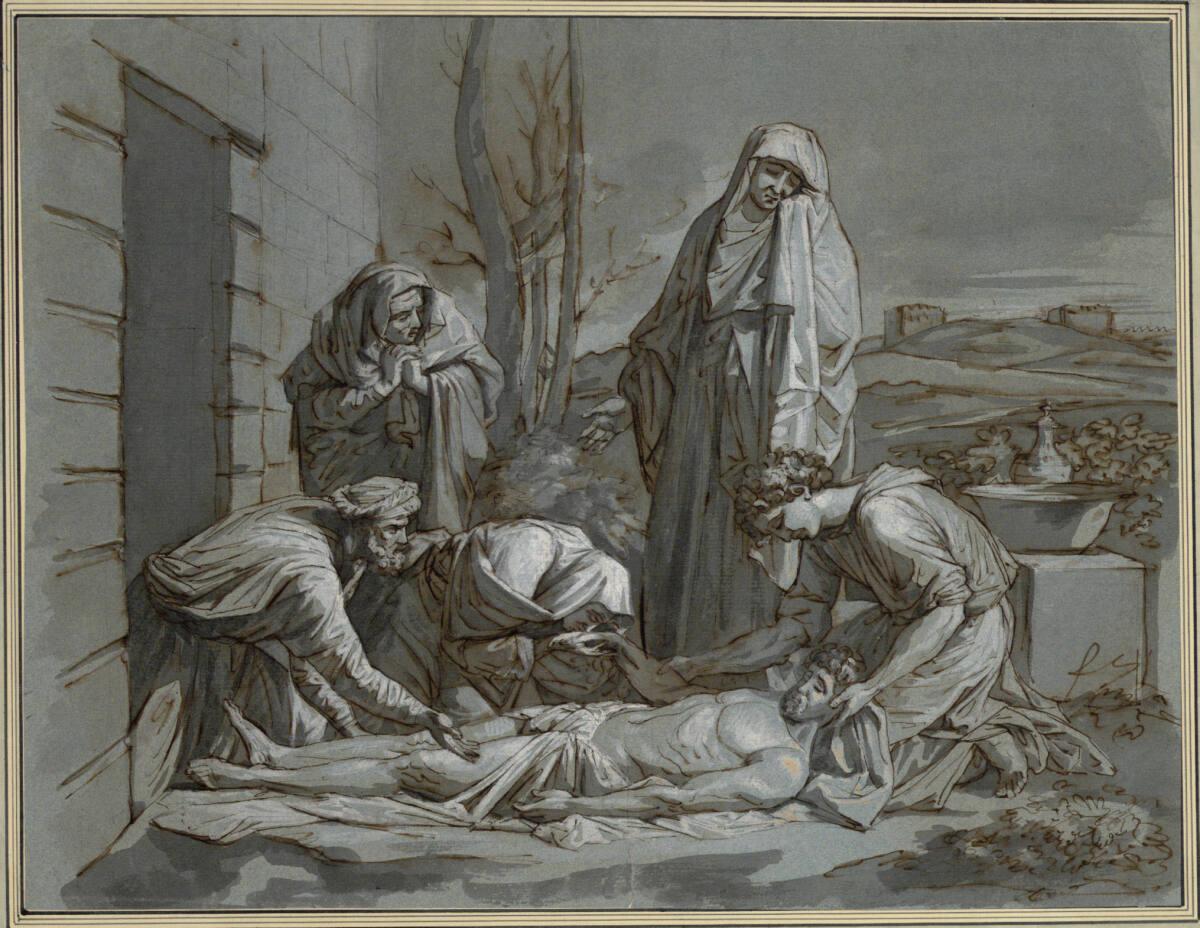 Josef Abel, Notre Seigneur mort entouré de sa mère de Saintes femmes, d'un des ses disciples et…