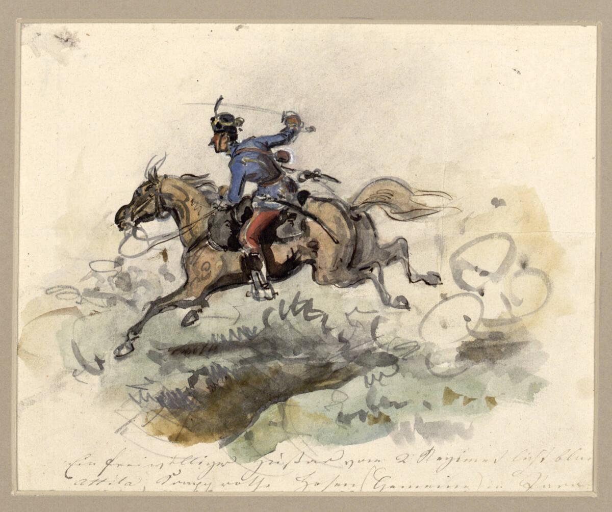 Friedrich L'Allemand, Husar attackierend, Inv. Nr.: 4936