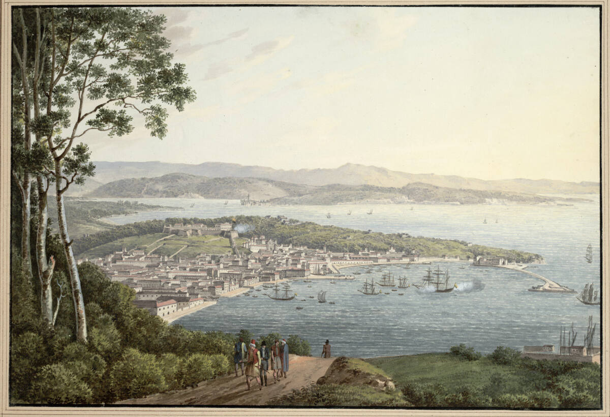 Ansicht der Stadt und des Hafens von Triest, Jakob Alt