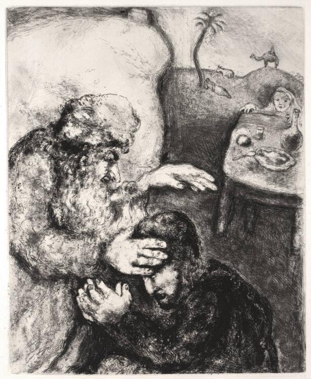 Marc Chagall, Isaak segnet Jakob, Inv. Nr.: DG1957/2/13