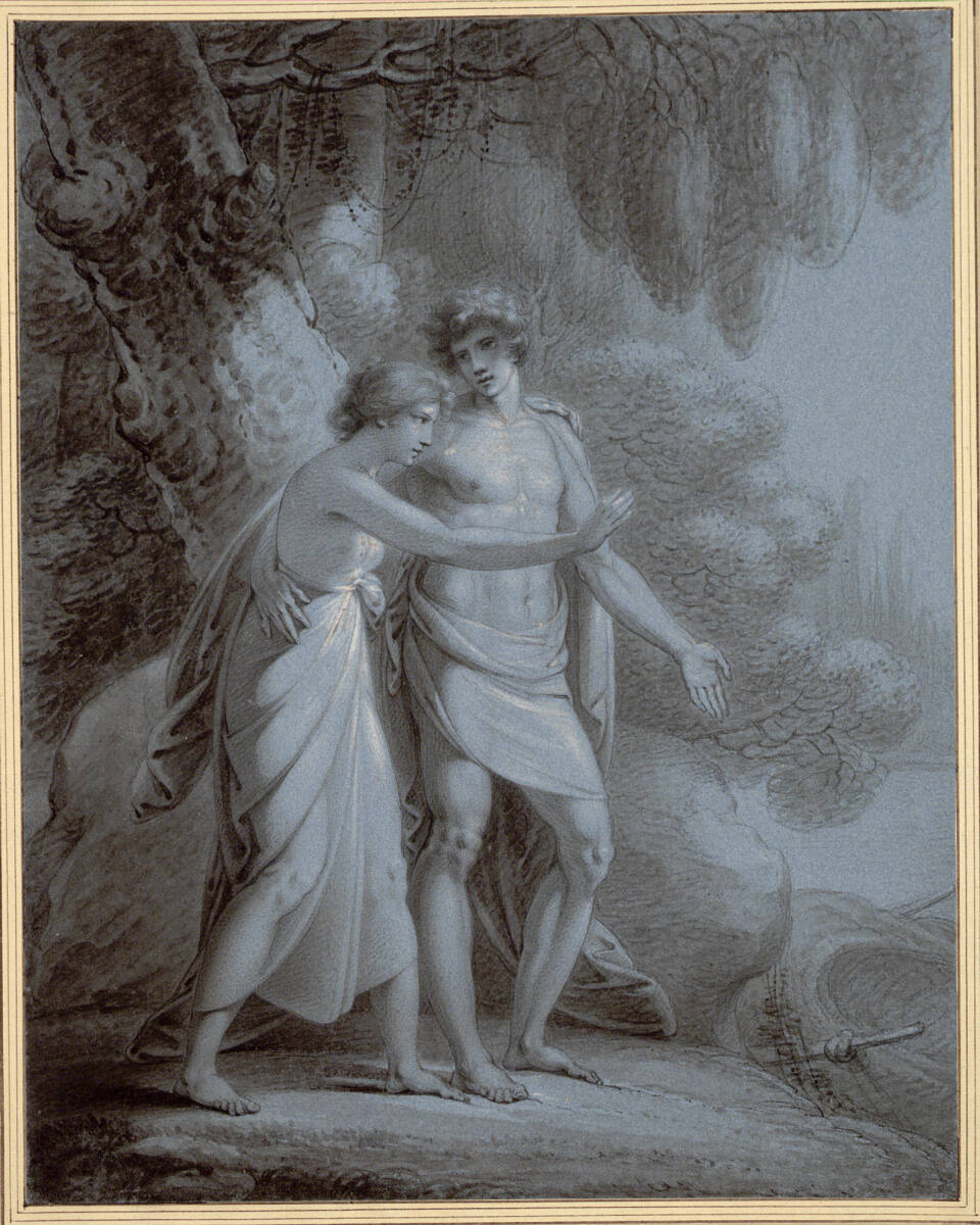 Melida und der Jüngling aus der Erzählung "Der erste Schiffer" von Salomon Gessner, AntonBaldauf