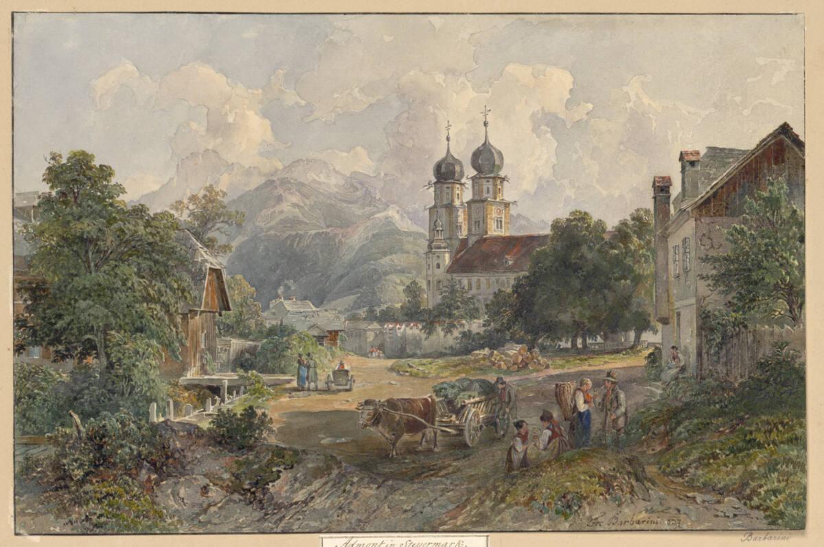 Franz Barbarini, Ansicht von Stift Admont, Inv. Nr.: 4997