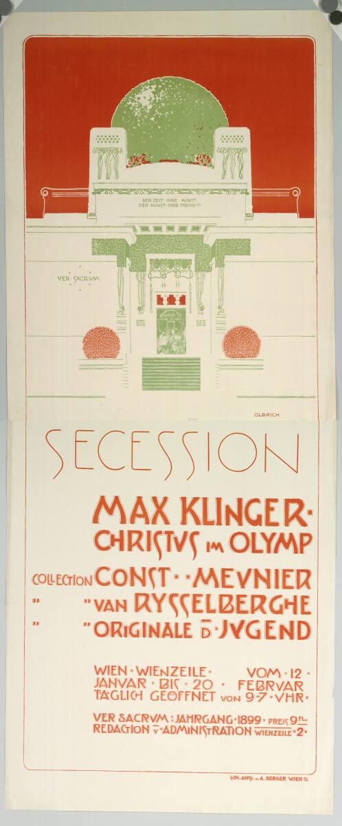 Joseph Maria Olbrich, SECESSION; MAX KLINGER; CHRISTUS IM OLYMP; COLLECTION CONST. MEUNIER; VAN…