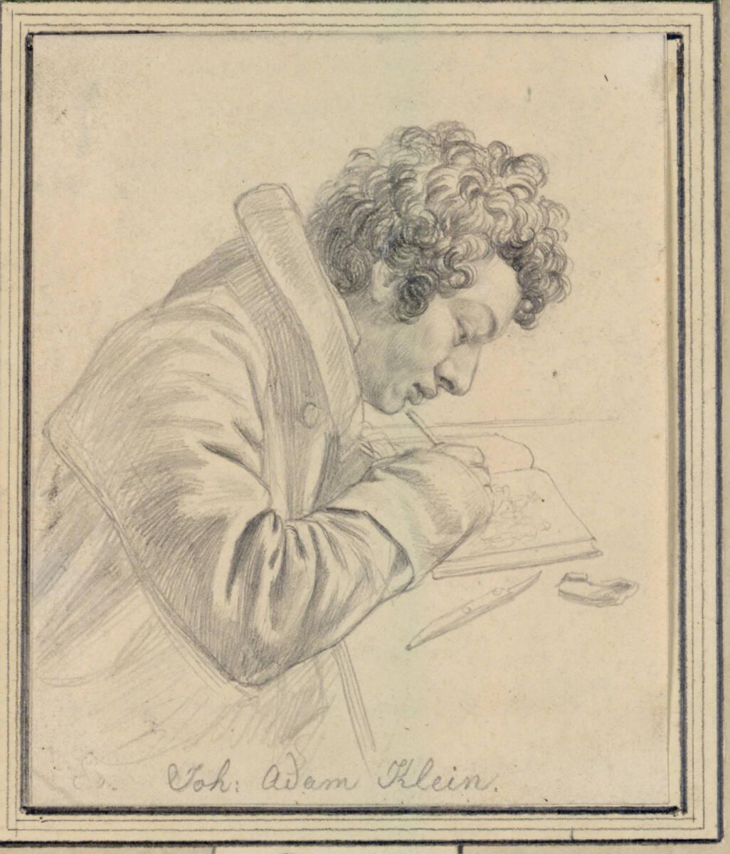 Johann Christoph Erhard, Porträt von Johann Adam Klein beim Zeichnen, Inv. Nr.: 5193