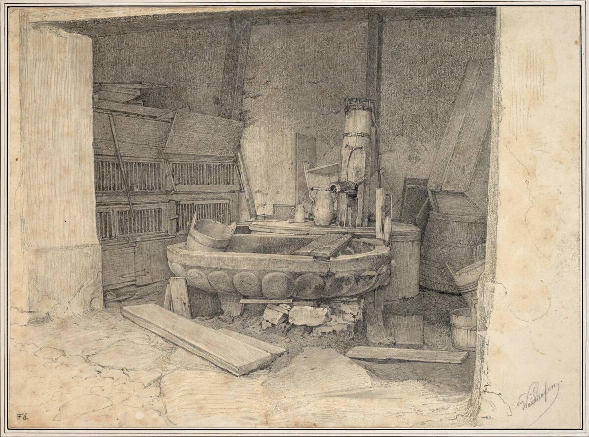 Franz Eybl, Brunnen im Stall, Inv. Nr.: 5205