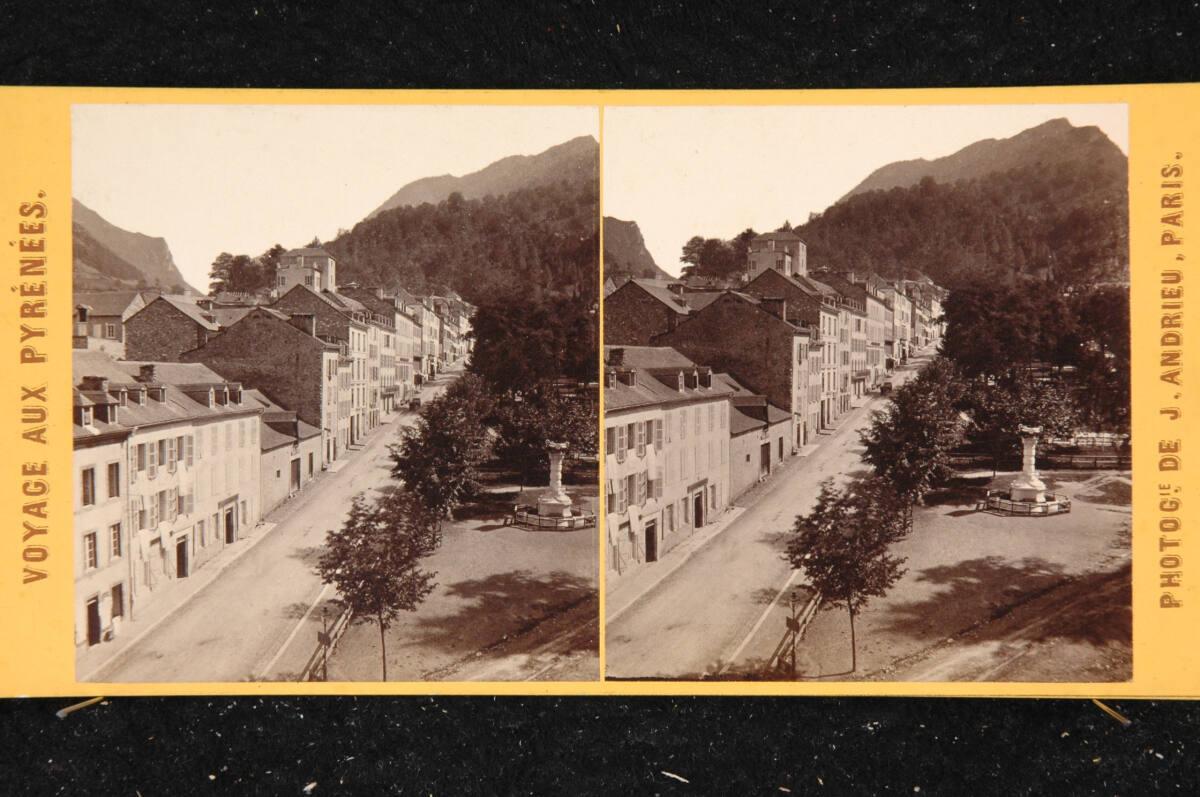 Jean Andrieu, Pyrenäen: Ankunft in der Stadt Eaux-Bonnes, Inv. Nr.: FotoGLV2000/23019