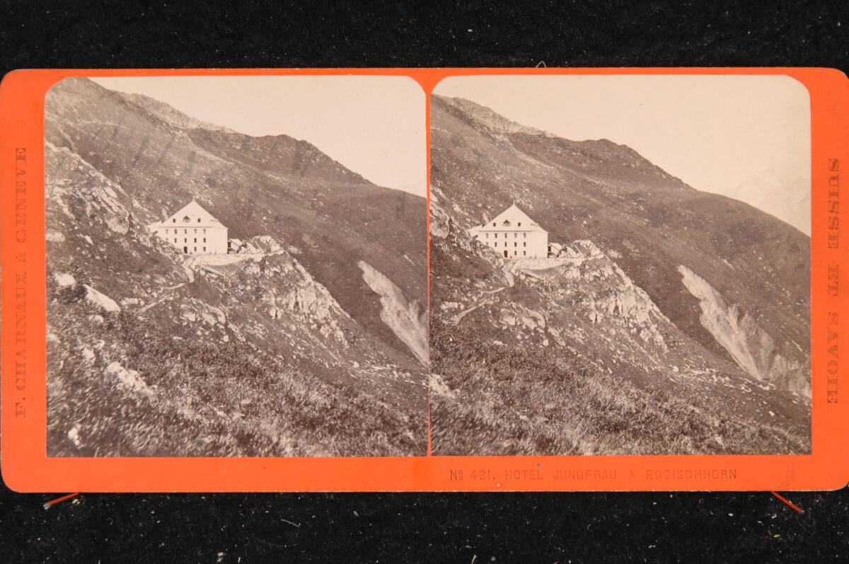 Joseph Florentin Charnaux, Das 1856 erbaute und 1872 erweiterte Hotel Jungfrau am Eggishorn im …