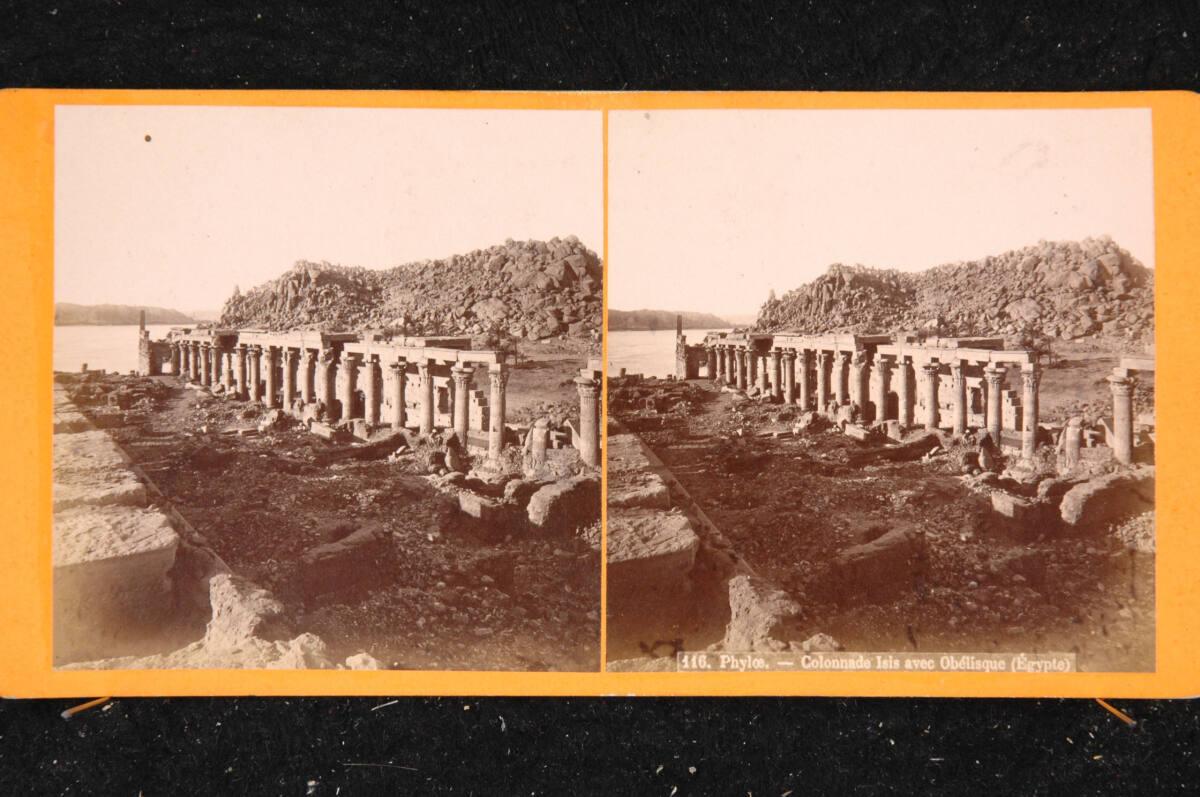 Félix Bonfils, Phila, Säulengang und Obelisk des Isistempels, Inv. Nr.: FotoGLV2000/17972