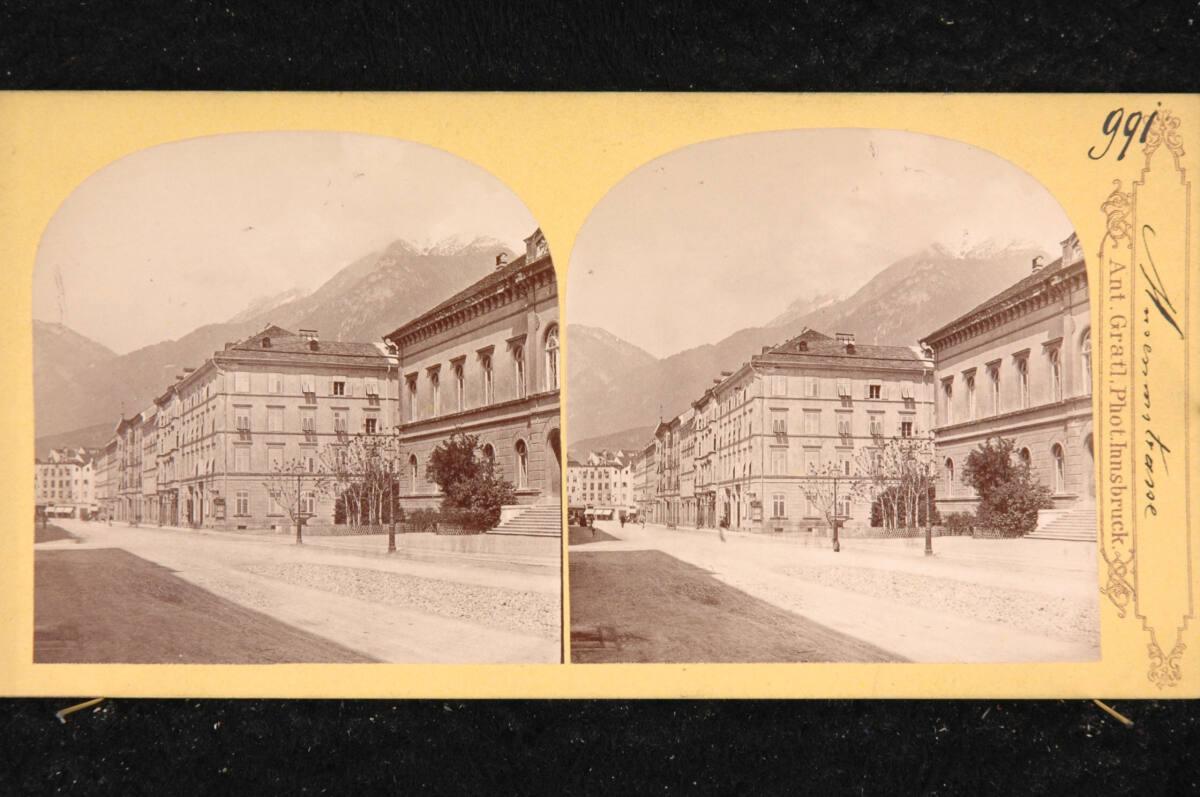 Anton Gratl, Museumstrasse in Innsbruck auf der Höhe des Ferdinandeums, Inv. Nr.: FotoGLV2000/2…
