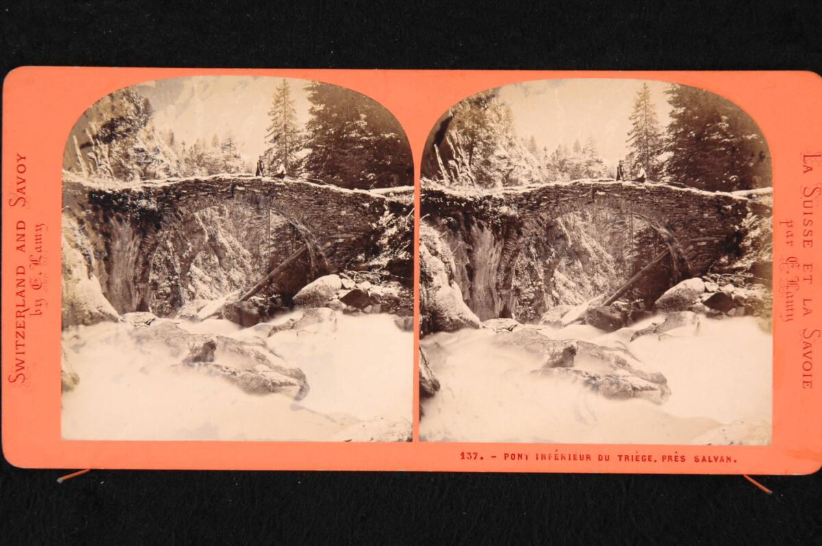 Pierre Eleonor Ernest Lamy, Steinbrücke (Pont du Triège Salvan), Inv. Nr.: FotoGLV2000/17915