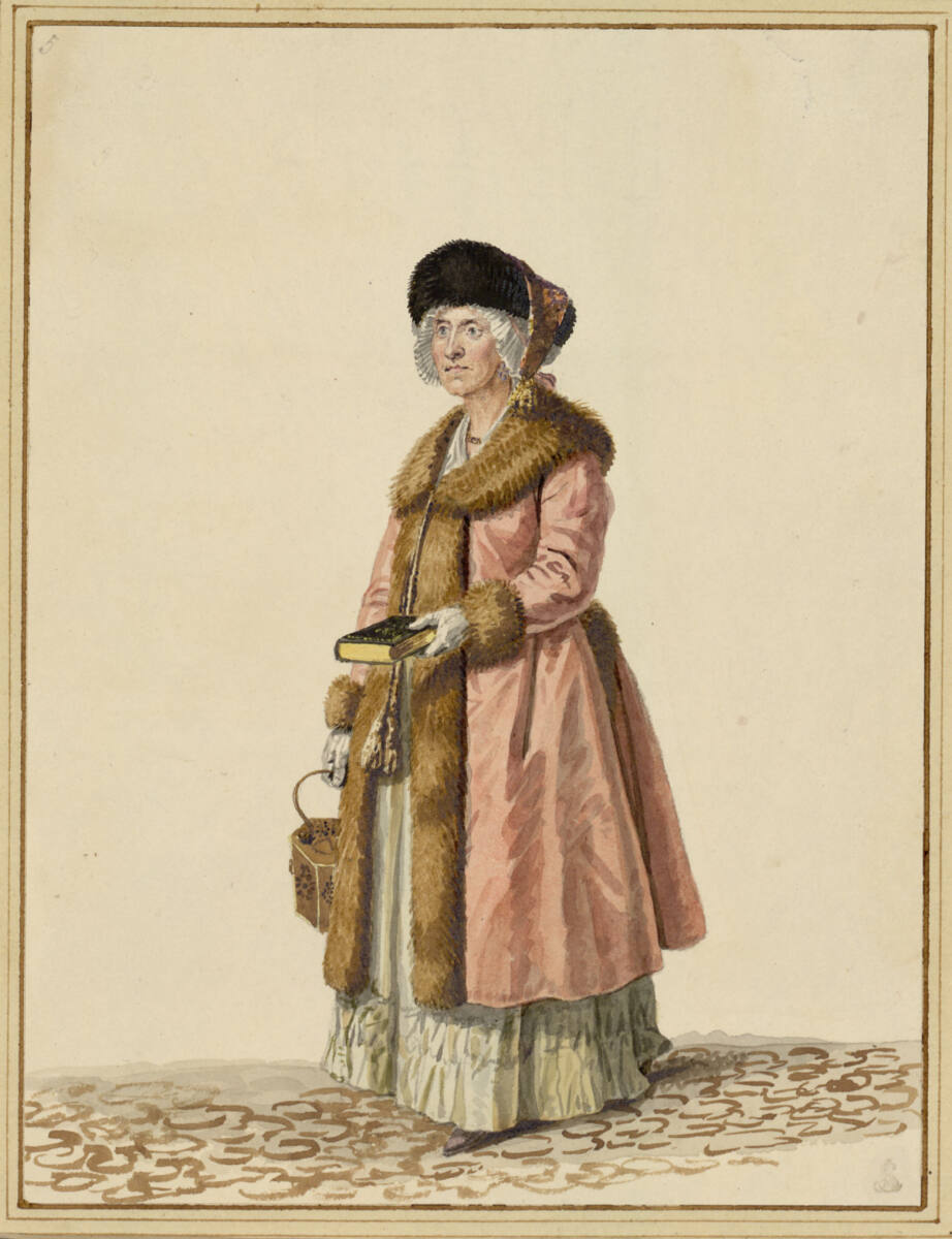 "Bürgersfrau zu Dresden in Winterkleidung", Samuel Gränicher, 1806-07