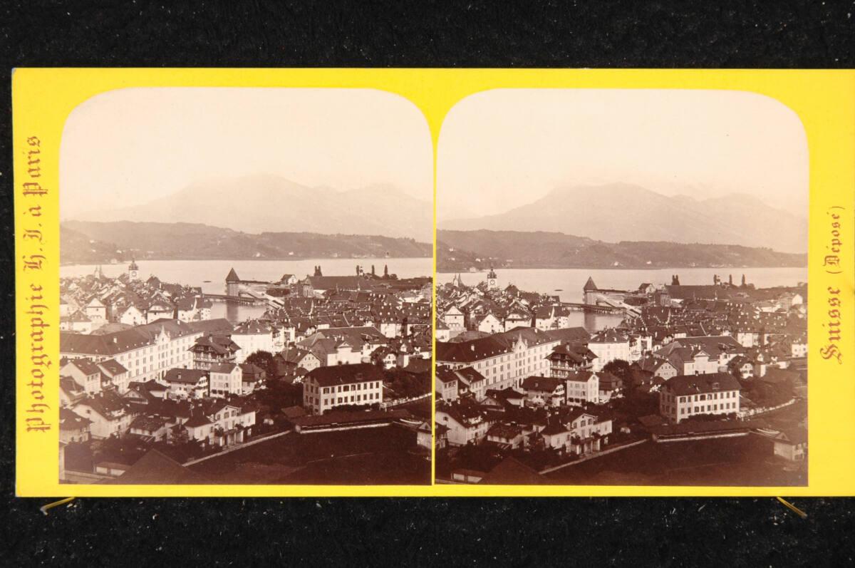 Hippolyte Jouvin, Luzern mit Blick auf den See, die Kapellbrücke und den Rigi, Inv. Nr.: FotoGL…