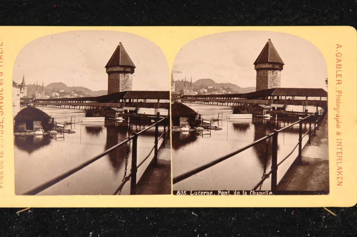Johann Adam Gabler, Die Kapellenbrücke in Luzern, Inv. Nr.: FotoGLV2000/19388