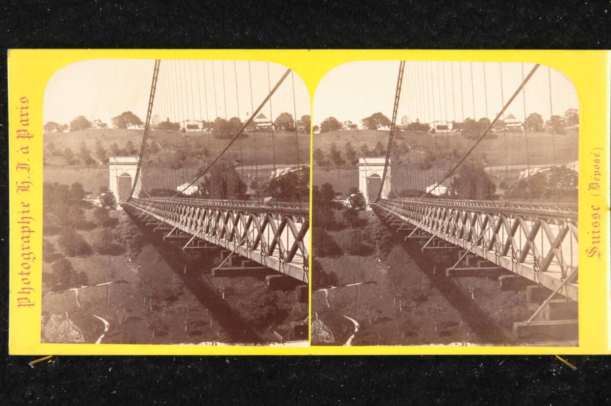 Hippolyte Jouvin, Hängebrücke bei Fribourg, Inv. Nr.: FotoGLV2000/19405