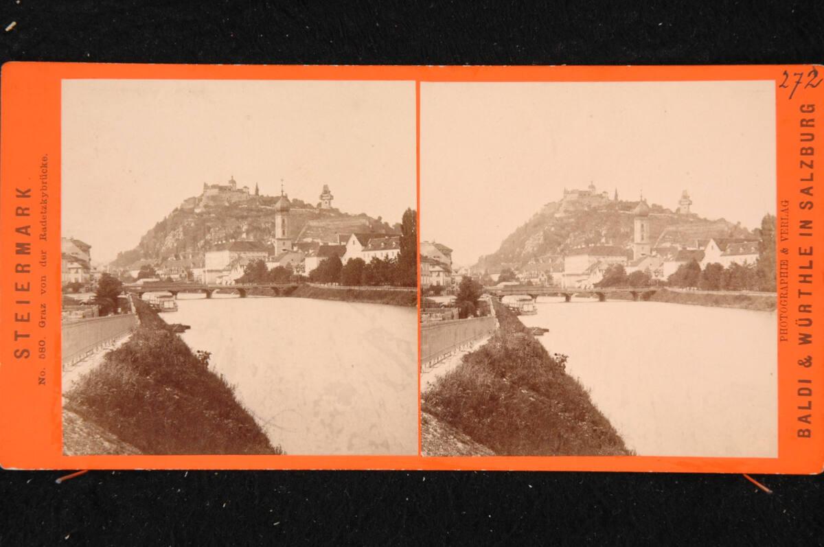Friedrich Würthle, Baldi & Würthle, Graz von der Radetzkybrücke, Inv. Nr.: FotoGLV2000/20522
