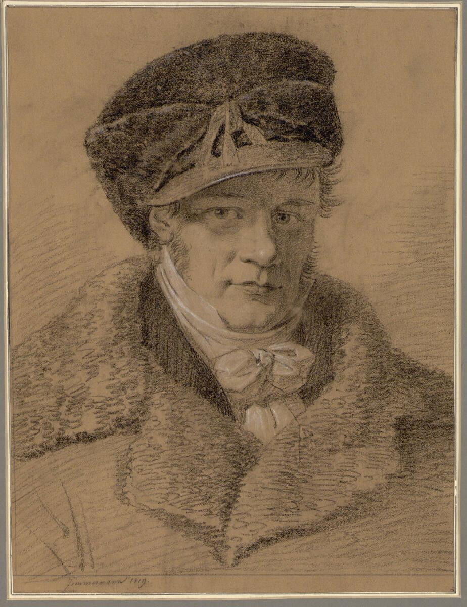 Clemens von Zimmermann, Porträt Josef Grünling mit Pelzmütze und Pelzkragen, Inv. Nr.: 5396