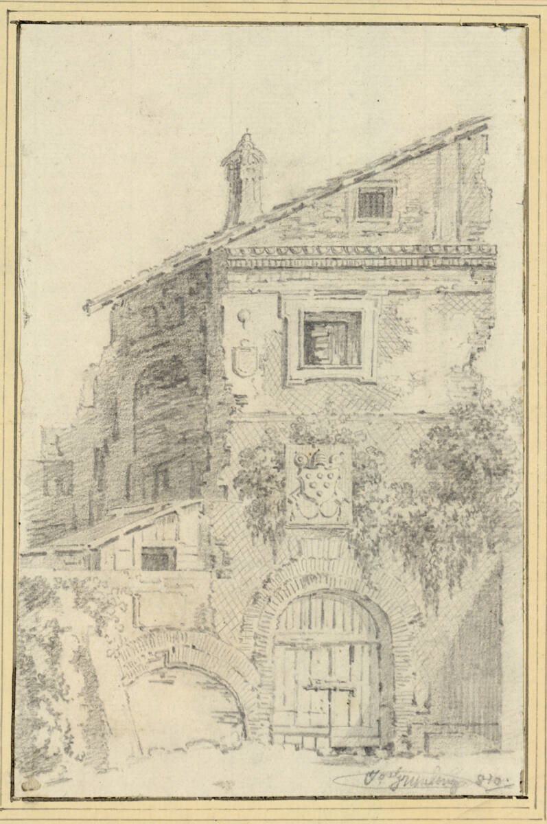 Haus mit Wappen über einer Toreinfahrt, JosephGrünling, 1810