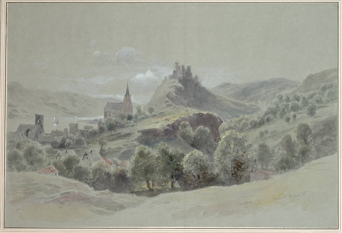 Ansicht von Oberwesel am Rhein, Ludwig Halauska, 1863