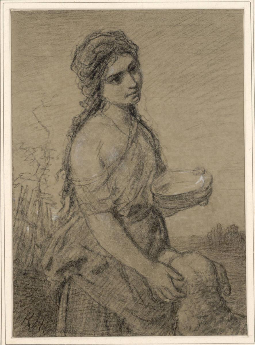 Rudolf Hausleithner, Mädchen mit einem Hund, Inv. Nr.: 5448