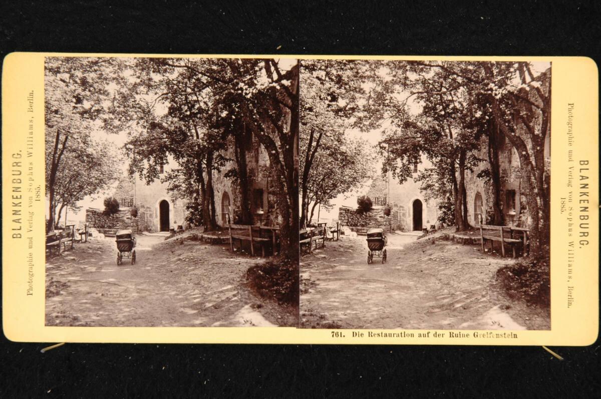 Sophus Williams, Blankenburg: Die Restauration auf der Ruine Greifenstein, Inv. Nr.: FotoGLV200…