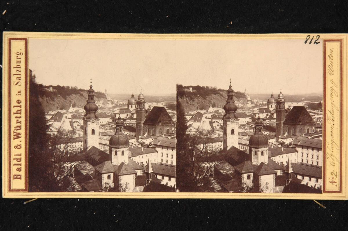 Baldi & Würthle, Friedrich Würthle, Salzburg vom Festungsweg gegen Westen, Inv. Nr.: FotoGLV200…