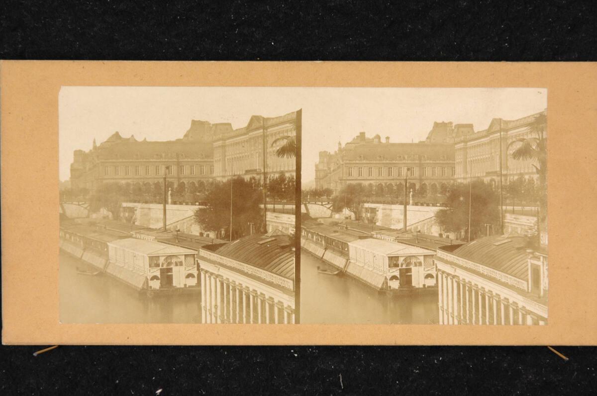 Anonym, Seine, Pont des Arts, Quai des Tuileries und Louvre, vom Pont Neuf aus gesehen, Inv. Nr…