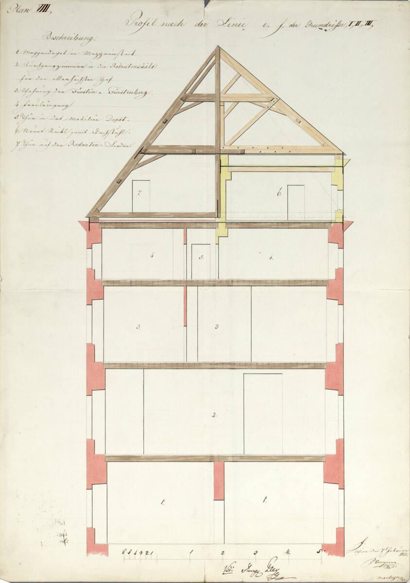 Wien I, Hofburg, Schlossergangtrakt, Projekt zur Neugestaltung der kaiserlichen Handbibliothek …