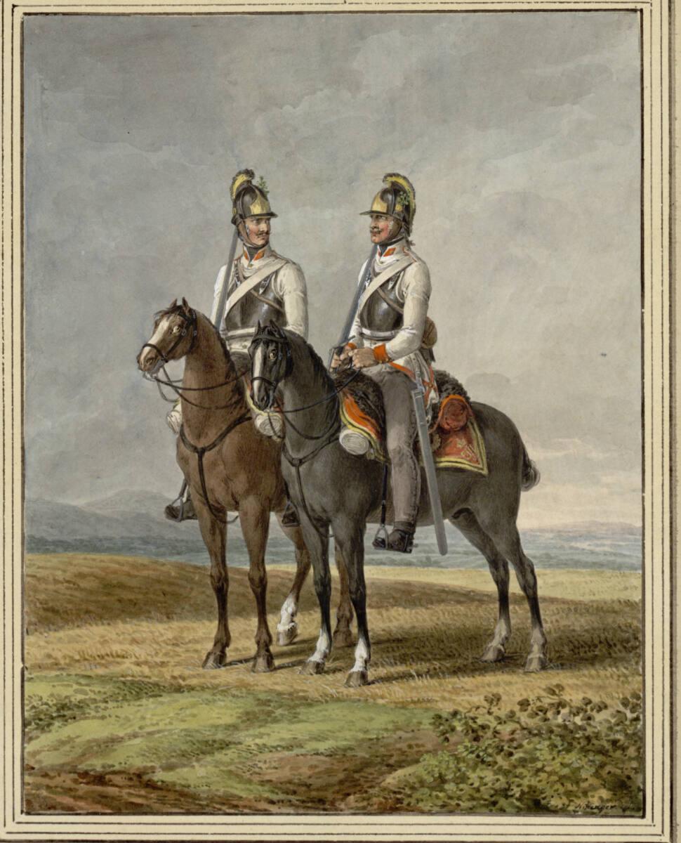Vincenz Georg Kininger, Zwei Dragoner zu Pferde, Inv. Nr.: 5537