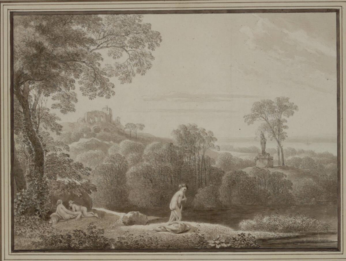Johann Christian Klengel, Arkadische Landschaft mit Nymphen nach dem Bade, Inv. Nr.: 5591