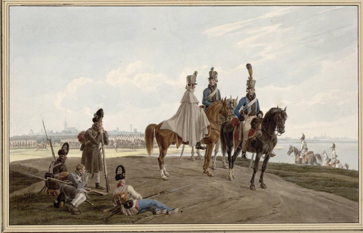Wilhelm Alexander Wolfgang von  Kobell, Österreichische Grenadiere und Husaren, Inv. Nr.: 5655
