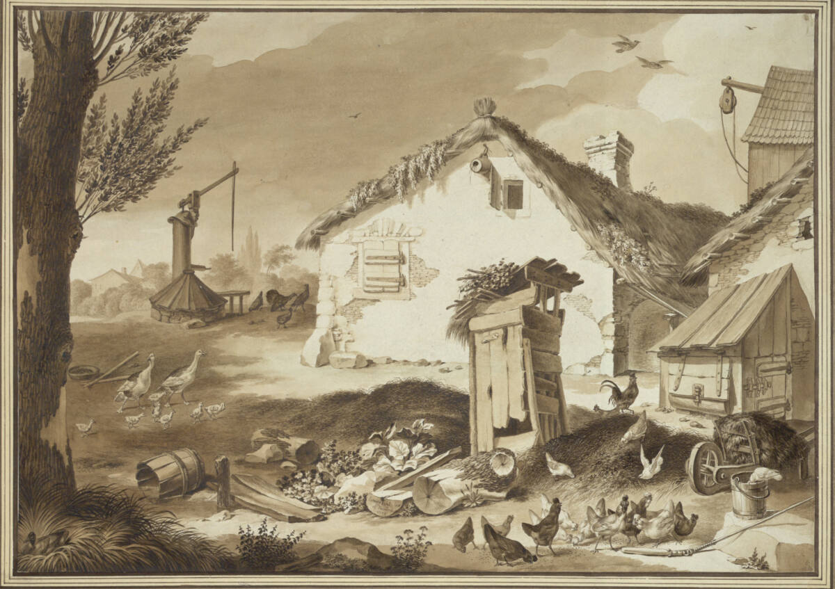 Geflügel auf einem Bauernhof, GeorgLamprecht, 1790