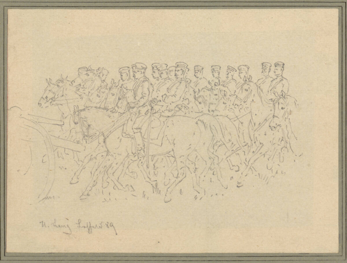 Bayrische Kavallerie (Cah.) nach links, Heinrich Lang, 1889