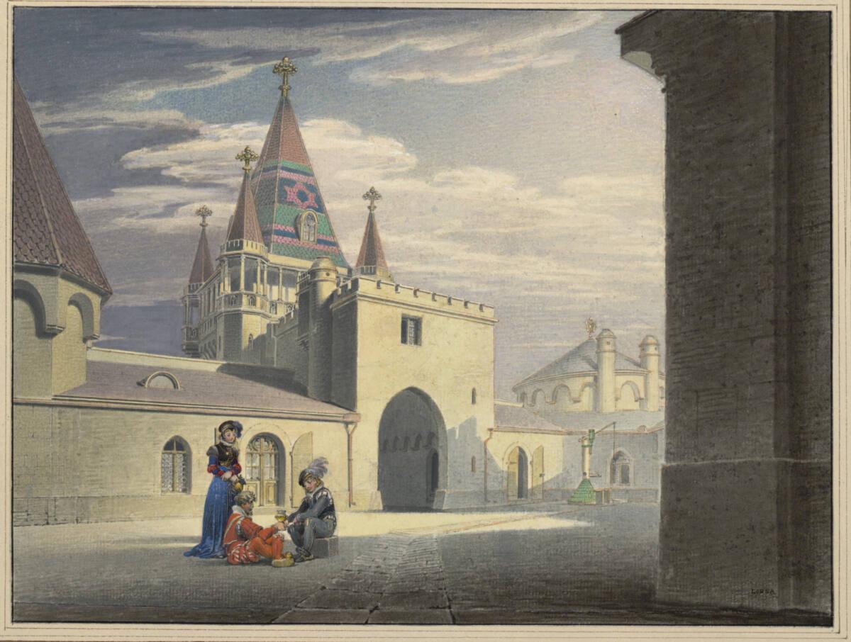 Matthäus Loder, Vorhof der Franzensburg in Laxenburg, Inv. Nr.: 5822