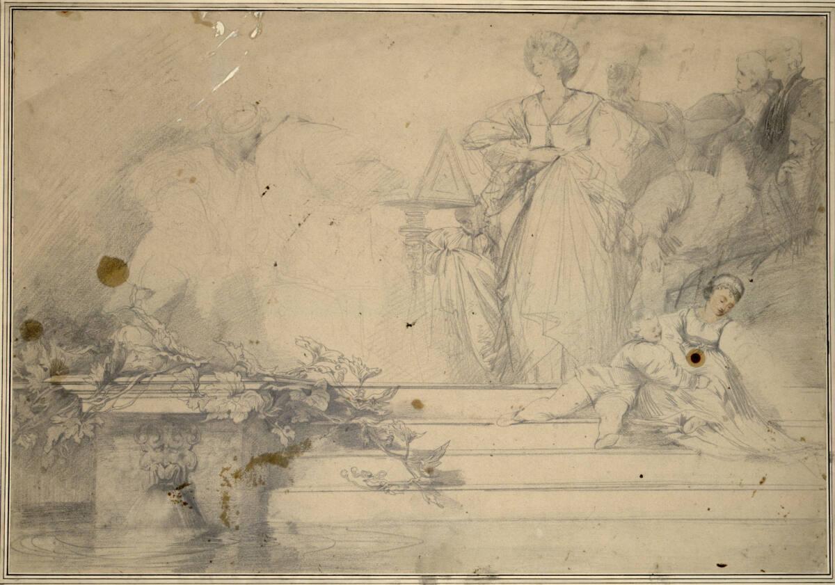Hans Makart, Konzert am Hofe der Medicis. (Vorzeichnung für 'Siesta am Hofe der Medici'), Inv. …