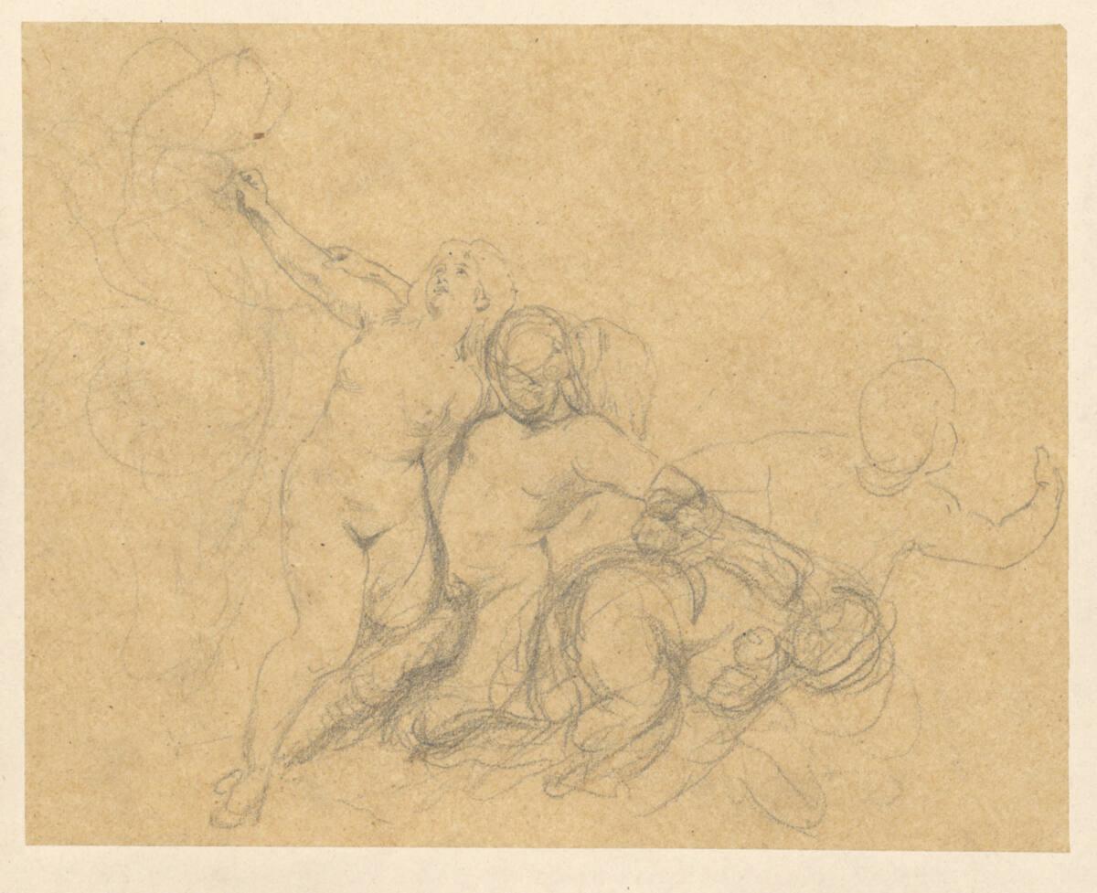 Hans Makart, Frauengruppe (Detailentwurf für das Mittelstück des Vorhangs zur komischen Oper in…