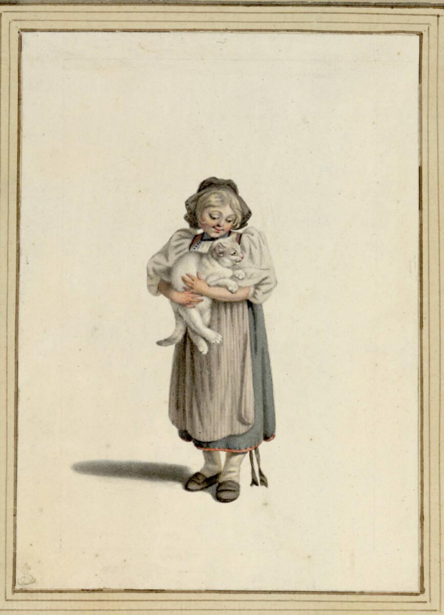 Gottfried Mind, Bauernmädchen mit einer Katze auf dem Arm, Inv. Nr.: 5938