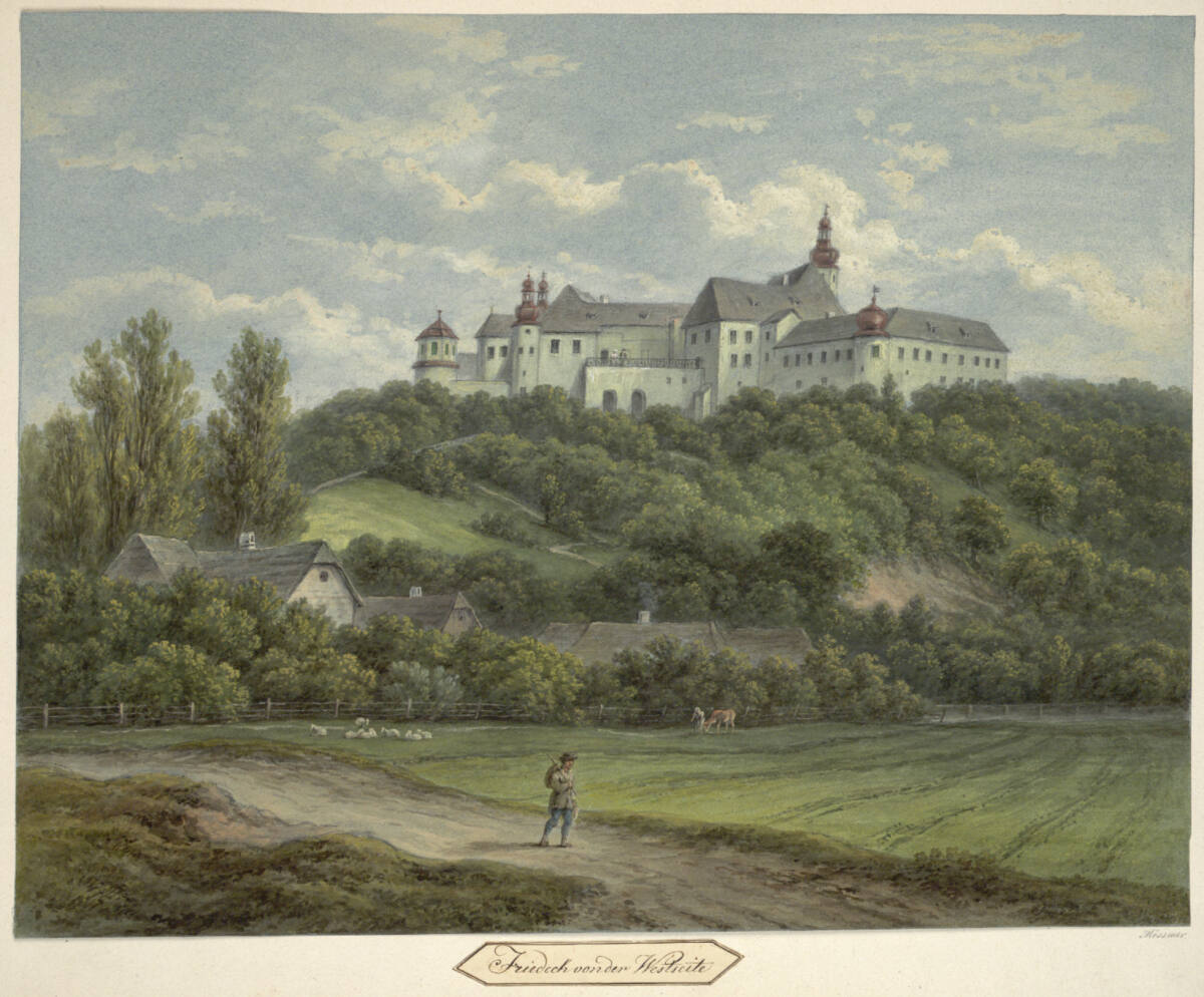 Schloss Frýdek im Herzogtum Teschen von der Westseite, Joseph Mössmer
