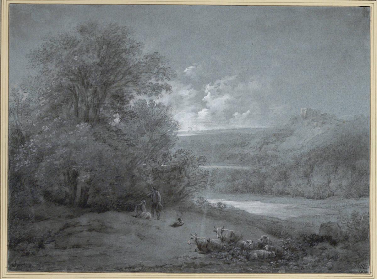 Martin von Molitor, Landschaft mit Hirten, Schafen und Kühen, Inv. Nr.: 5995