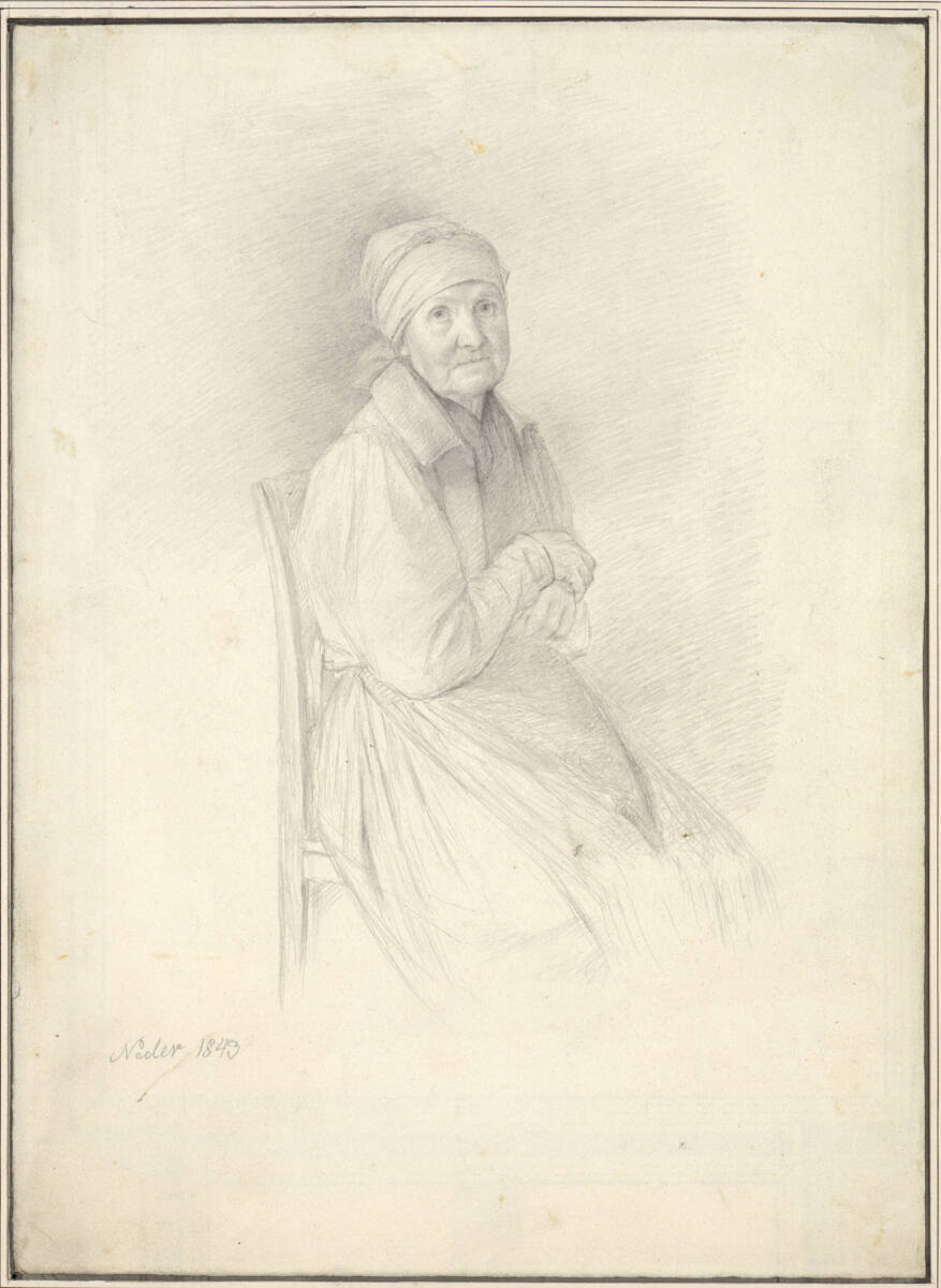 Alte sitzende Frau nach rechts, Michael Neder, 1843