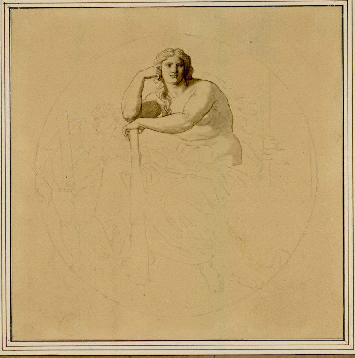 Entwurf für die Ausmalung der Ruhmeshalle des 1849-1856 erbauten Waffenmuseums im Wiener Arsenal: Allegorie der Stärke, Carl Rahl, 1853–1854