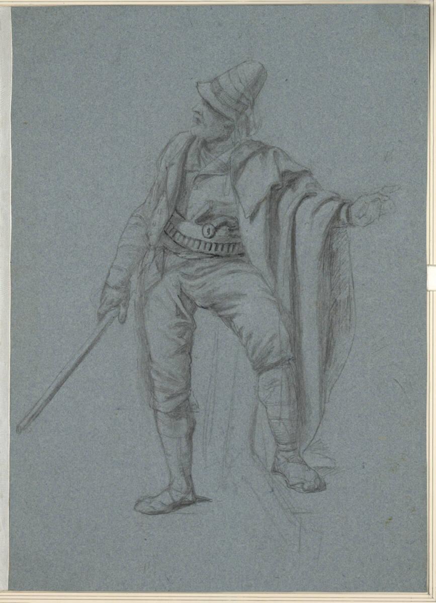 Karl Rahl (der Jüngere), Studie zu einem römischen Briganten, Inv. Nr.: 6207r