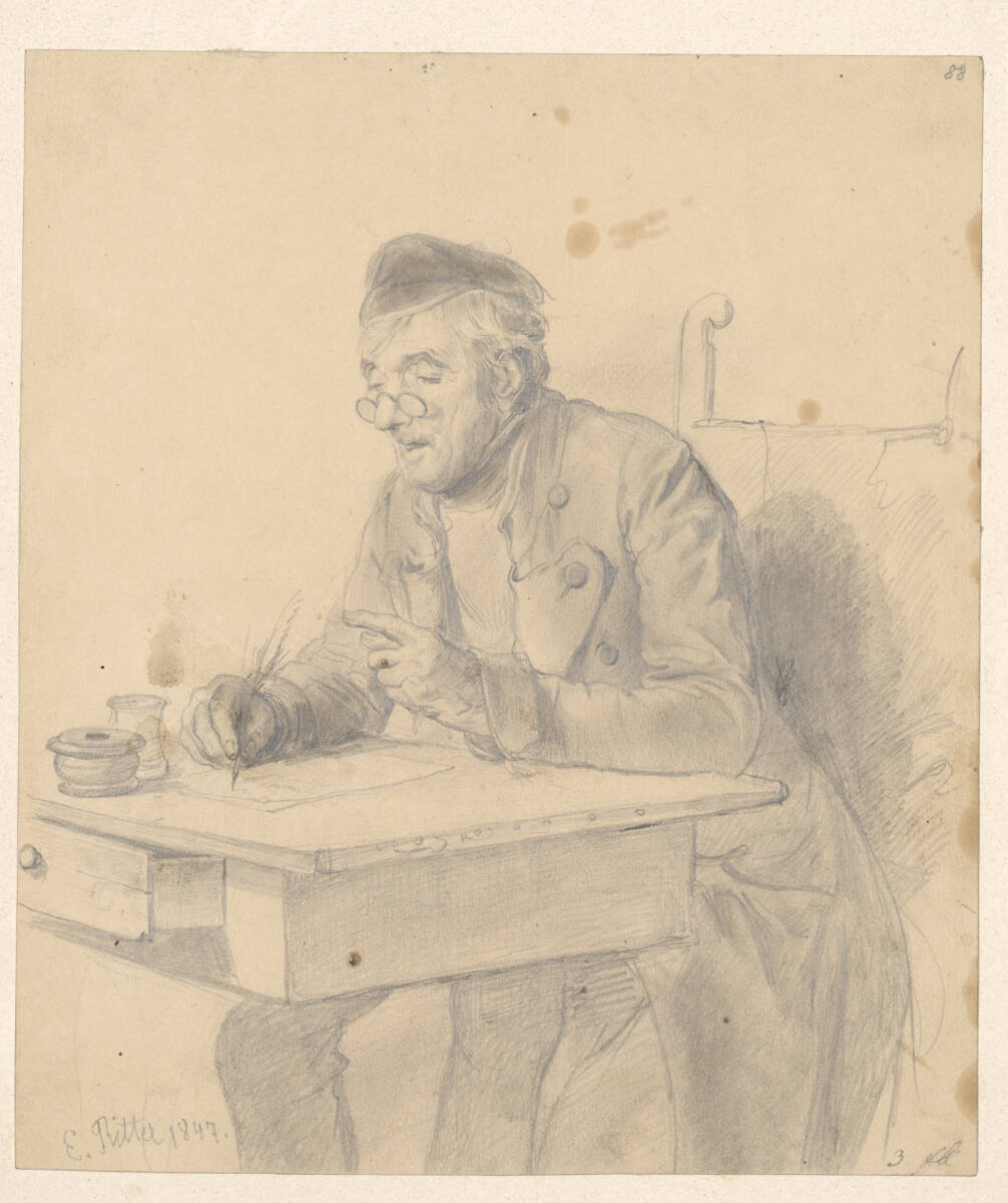 Alter Mann am Schreibtisch, Eduard Ritter, 1847