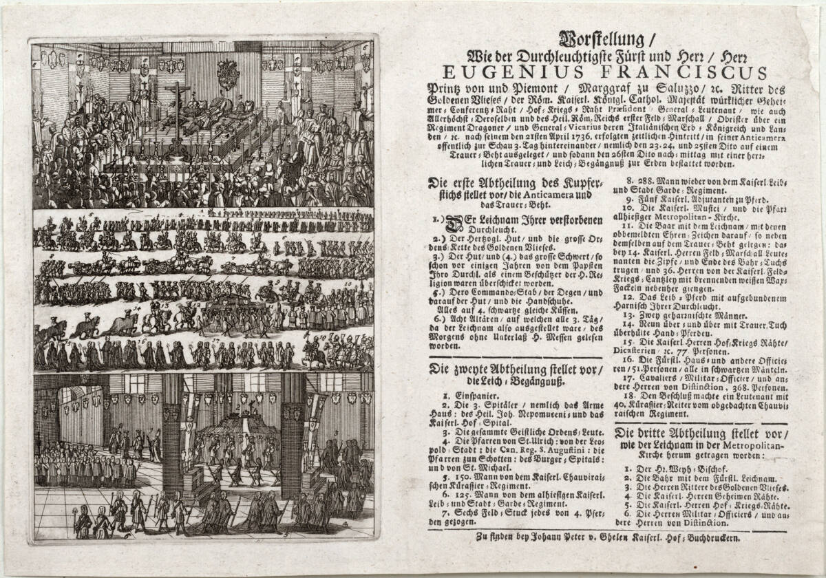 Leichenbegräbnis Prinz Eugens, 1736