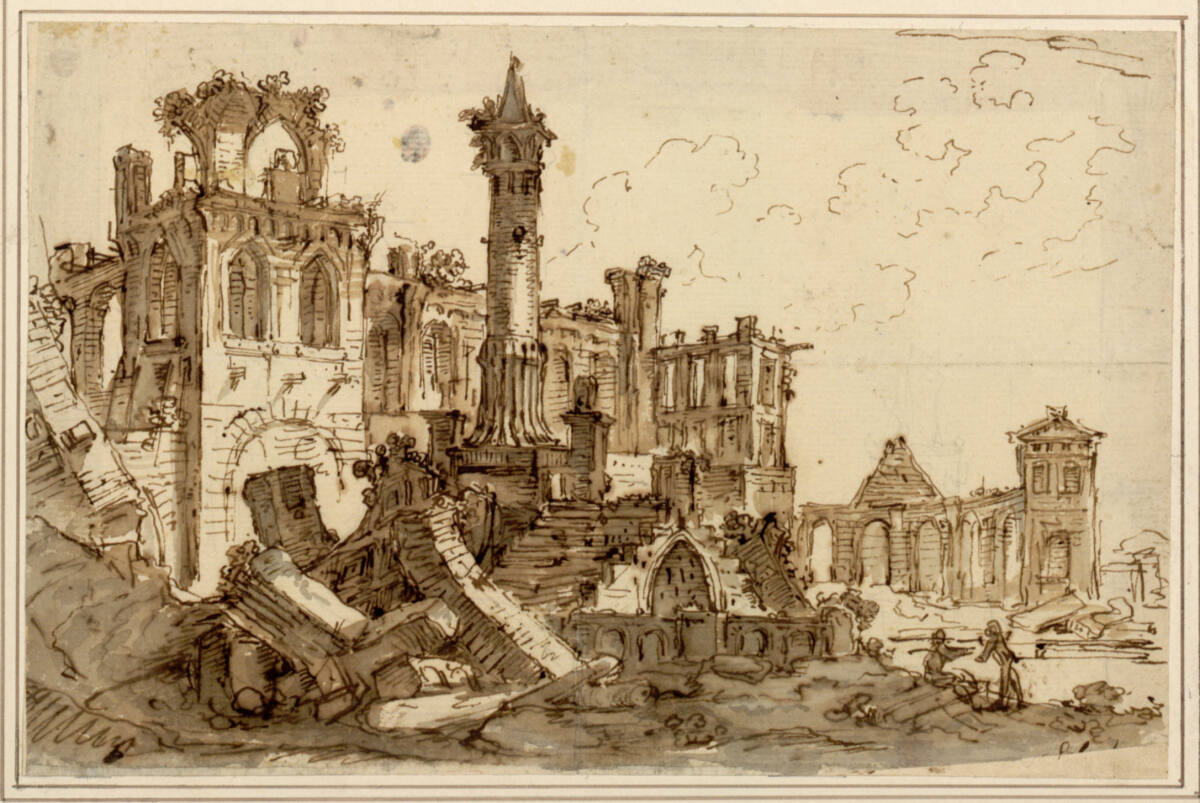 Trois morceaux d'Architecture (ruines) pour des Décorations Theatrales, JosephSchütz, 1780–1800
