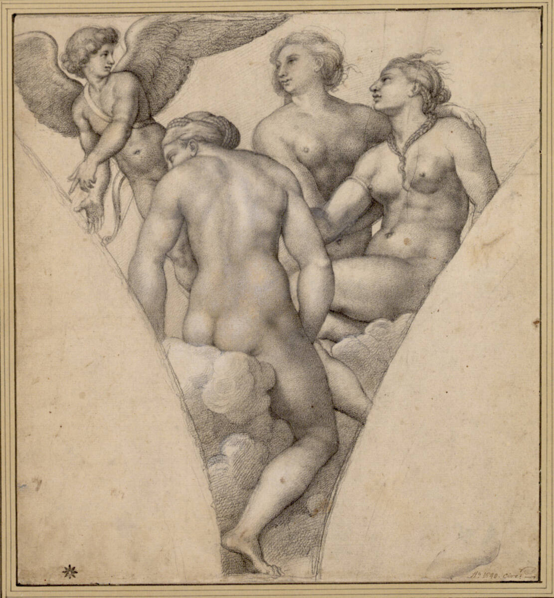 Die drei Grazien und Eros