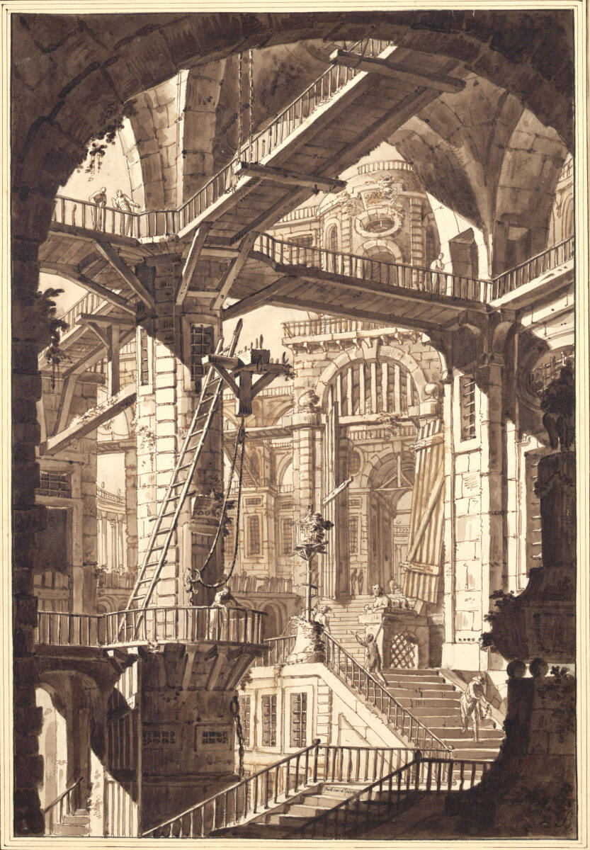 Theaterdekoration: phantastische Kerkerarchitektur, JohannGottfriedBenedictTheil, 1772