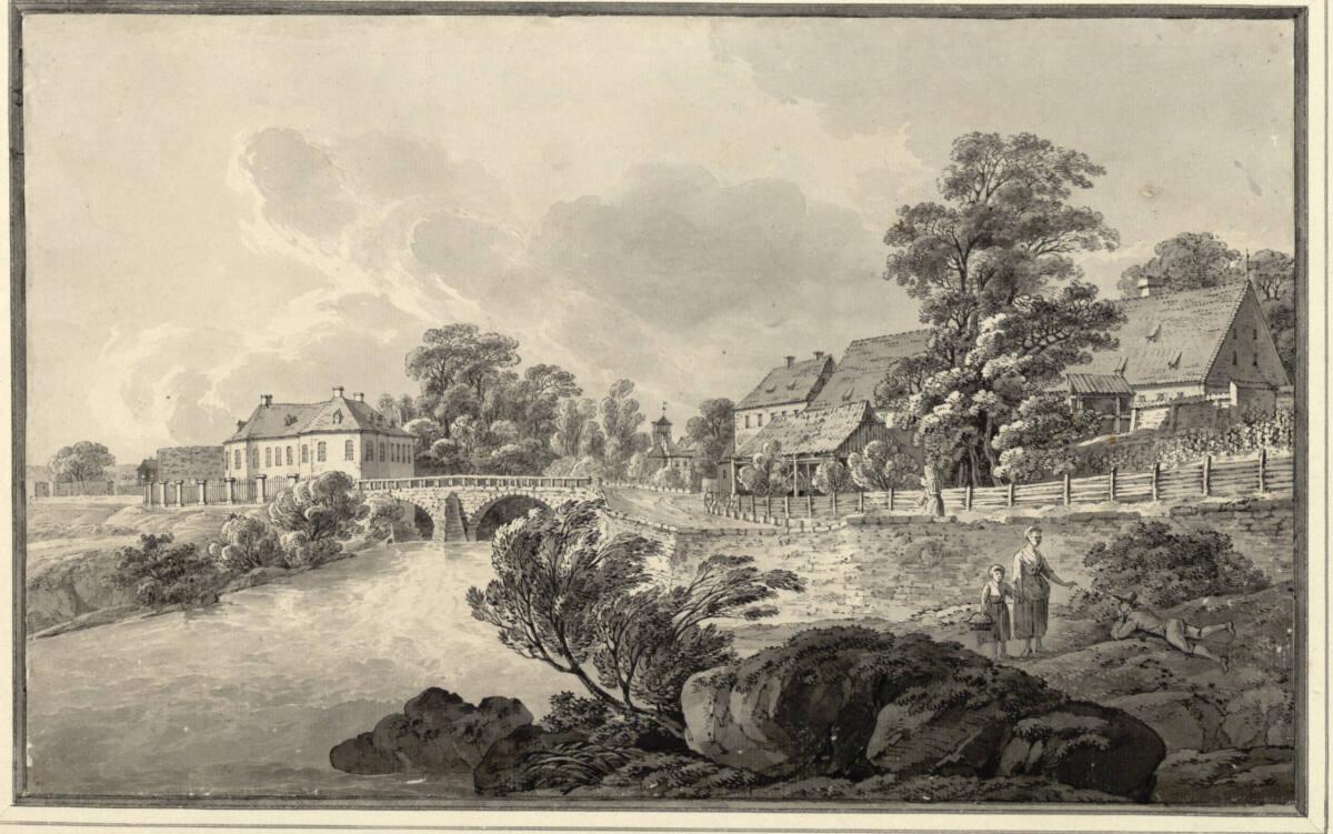 Johann Heinrich Troll, Die Brücke über die Weißeritz zwischen Plauen und Reisewitzens Garten, I…