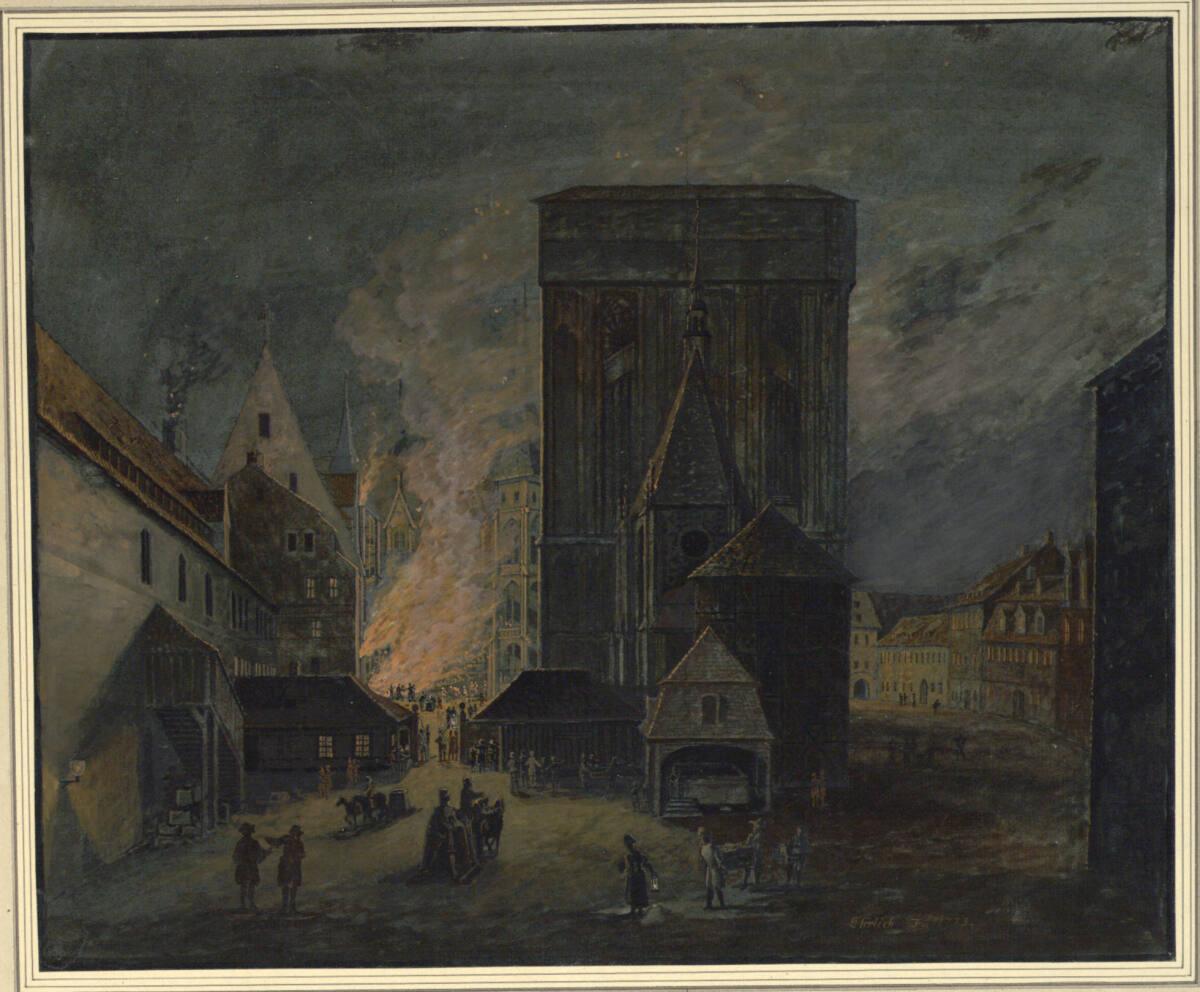 Carl Gottlob Ehrlich, Brand von Albrechtsburg und Dom in Meißen 1773, Inv. Nr.: 6841