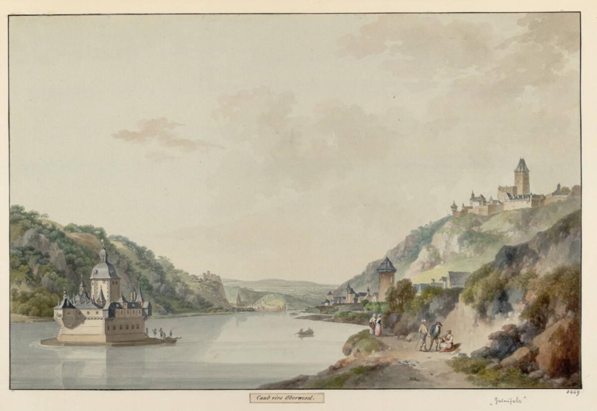 Laurenz Janscha, Kaub gegen Oberwesel, Inv. Nr.: 7150